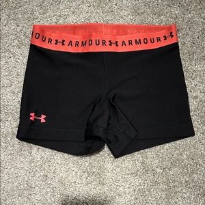Under Armour Women's Black Shorts with Red Waistband
